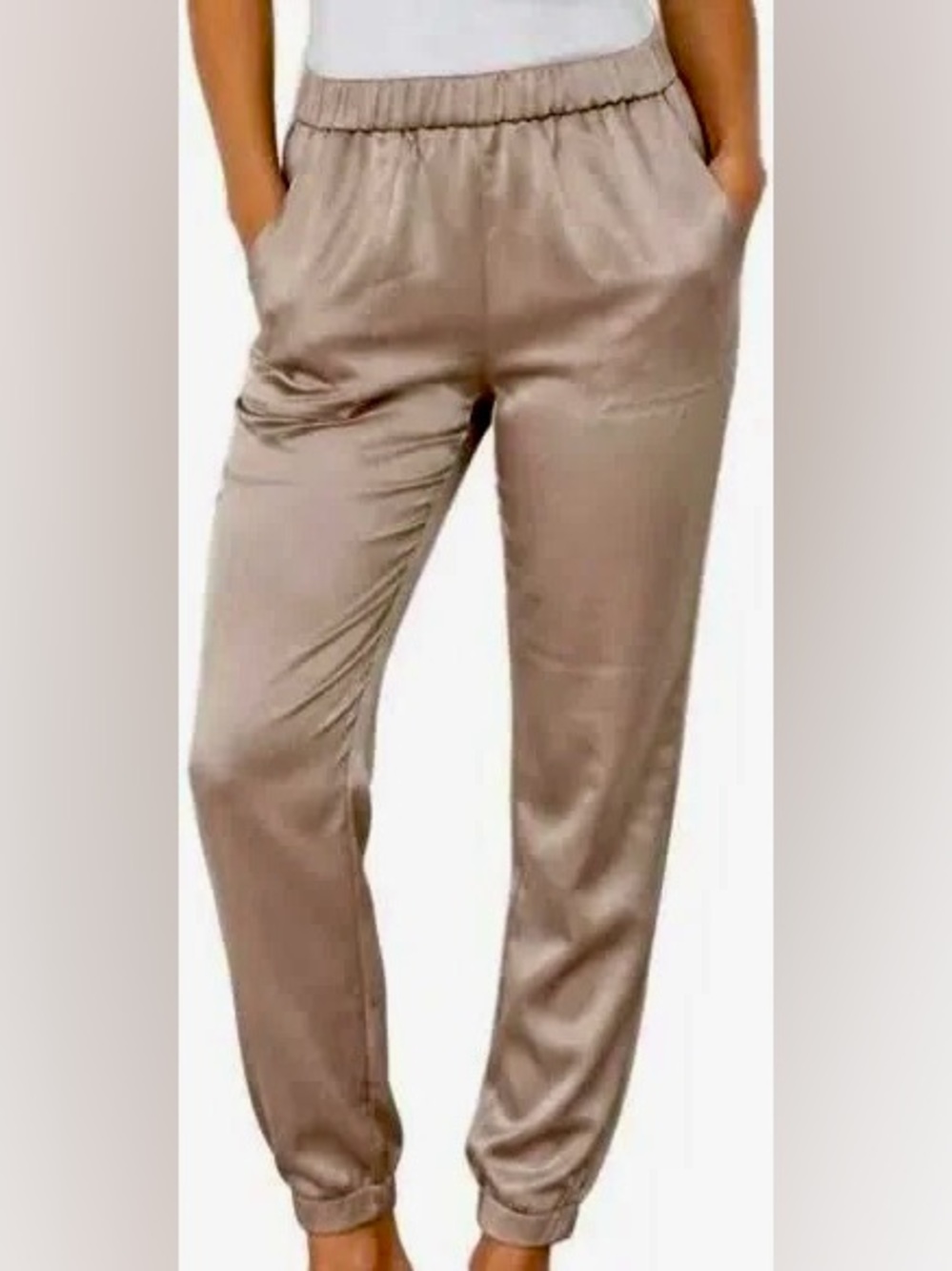 Made in Italy Women's Soft Taupe Trousers